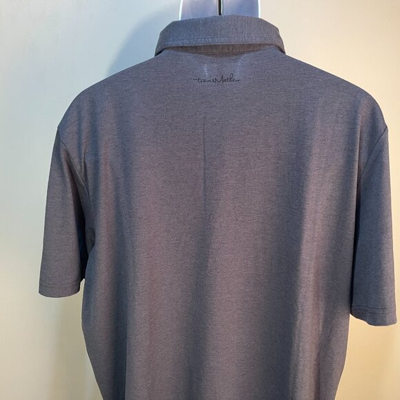 Travis Mathew Men's gray blue & pink striped golf polo shirt XXL Mint Condition - Picture 3 of 6